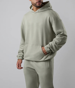 Survêtement à capuche sur mesure, ensemble deux pièces de haute qualité, sweat-shirt et pantalon de survêtement amples pour hommes - Product Image 3