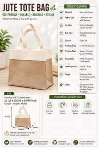 Sac à cordon en jute en gros avec emballage cadeau écologique naturel pour les détaillants, les fournisseurs de mariages et les entreprises d'artisanat - Product Image 6