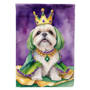 Lhassa Apso King Mardi Gras Multicolore Jardin Drapeau Boîte Aux Lettres Bannière Décorative de Cour pour Patio Oeuvre et Parterres de Fleurs - Product Image 1