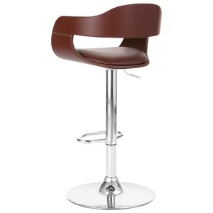 Sgabello da Bar in ecopelle marrone - Product Image 3
