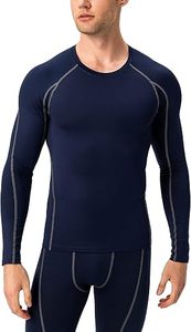 Chemise de performance à manches longues pour homme, coupe ajustée, compression, séchage rapide, écologique, en spandex/polyester, couche de base athlétique - Product Image 2