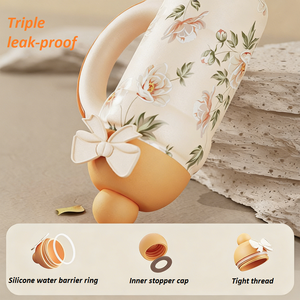 Bouteille d'eau en acier inoxydable de 550 ml avec paille réutilisable pour les boissons chaudes et froides - Product Image 5