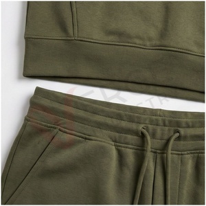 Conjunto Deportivo con Capucha para Hombre, Color Verde Oliva, Manga Larga, Color Sólido, Transpirable, Corte Regular, Ropa Casual de Otoño - Product Image 5