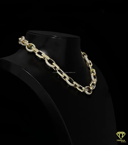 Luxury Hip Hop 925 Sterling Silver Iced Link Chain <b>Statement</b> Cuban <b>Necklace</b> with Moissanite Simulated Diamonds - Product Image 2