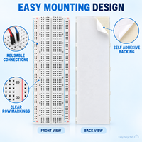 Stock MB-102 Platine d'expérimentation sans soudure 830 points avec rails d'alimentation double pour PCB, développement de prototypes électroniques DIY et test de circuits
