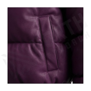   Veste matelassée pour femme, hiver, col montant, manches longues, coupe-vent, rembourrage épais en polyester, longueur courte, fermeture éclair - Product Image 5