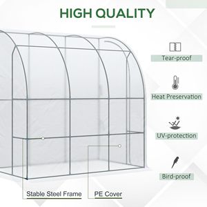 Invernadero Exterior Ecológico de 7FT X 4FT X 7FT con Puerta Enrollable y Cubierta de PE para Cultivo Hidropónico en Patio Trasero o Vivero - Product Image 4