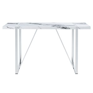 Tavolo da Pranzo Moderno Rettangolare in Finto Marmo da 55 Pollici per 4 Persone, per Casa, Ufficio e Soggiorno - Product Image 3