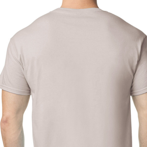 เสื้อยืดผู้ชาย ผ้าฝ้าย แขนสั้น คอกลม สวมใส่สบาย แฟชั่นเรียบง่าย สีเทาไอซ์เกรย์ - Product Image 4