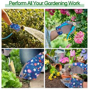 Prix usine OEM Tissu en cuir perforé imprimé floral 10 oz avec paume en PVC à pois, imperméable, protection UV, compatible écran tactile - Product Image 5