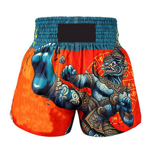 Pantalones Cortos de Muay Thai en Tela Satinada para Gimnasio, Boxeo, Karate, Entrenamiento, Combate, Acabado Suave, Ropa Deportiva de Artes Marciales - Product Image 2