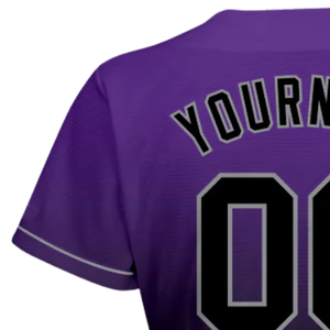 Purple Black Gray Fashion Baseball Jersey for Men Button Down Team Uniform Breathable Lightweight <b>Athletic</b> Tournament Sports - Product Image 6