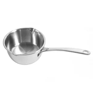 Cacerola de acero inoxidable duradera con base pesada para uso profesional en la cocina, ideal para chefs y para la preparación diaria de comidas. - Product Image 4