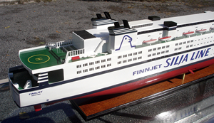 Maqueta de Barco de Madera Finnjet Cruise Ferry Ocean Liner, Decoración Artesanal de Mesa, Arte Coleccionable de Vietnam - Product Image 6