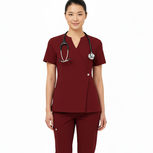 Conjunto de Uniforme Médico Unisex OEM con Cierre Lateral, Parte Superior y Pantalones, Tela Elástica Resistente, Uniformes para Hospitales y Centros de Salud, para Turnos Largos - Product Image 1