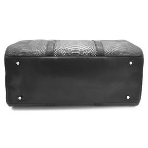 Sac de voyage en cuir de serpent noir, grand format, fait main, design personnalisé, pour la nuit et l'organisation - Product Image 6