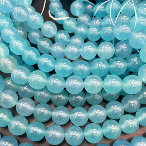 Cuentas de cuarzo aguamarina azul natural, redondas, hermosas gemas azules marinas, cuentas de alta calidad para joyería. - Product Image 1