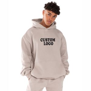 Sweat à capuche streetwear personnalisé avec impression en relief, 500 g/m², épais, grande taille, pour hommes, essentiels, sweats à capuche surdimensionnés personnalisés - Product Image 1