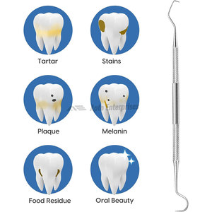 Professional Manual Dental Tartar Scraper 100% Stainless Steel Double-Sided Hook Angled Pick Tool CE Certified for Teeth Plaque - Product Image 6