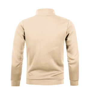 OEM Custom Men's Half Zip Pullover Sweatshirt Oversized <b>Mock</b> <b>Neck</b> Cotton Streetwear Plain <b>Top</b> - Product Image 2