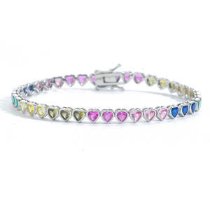 Pulsera de tenis de moissanita chapada en oro y plata, joyería unisex, certificada IGI, regalo de boda, venta al por mayor de proveedor indio - Product Image 1