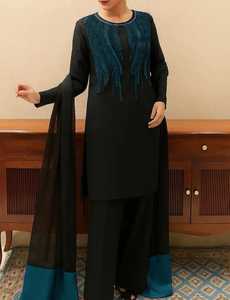 Vestido de seda bordado de alta calidad para mujer, conjunto de 3 piezas para fiesta, a bajo precio y con MOQ bajo, Shalwar Kameez indio y pakistaní. - Product Image 2