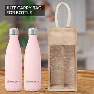 Jute Wine <b>Bottle</b> Carrier <b>Bag</b> with Cotton Handles Reusable Jute <b>Bottle</b> Shopping Tote <b>Bag</b> with Cotton Handle - Product Image 2
