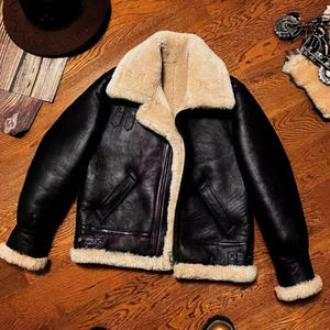 Chaqueta de cuero de oveja genuina personalizada de alta calidad, diseño clásico, ligera y de moda para hombre. - Product Image 4