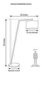 Lámpara de Pie Moderna Nórdica Negra con Arco, Lámpara de Pie de Lujo con Pantalla Cilíndrica de Metal LED E27 para Lectura, Sala de Estar, Hotel, Dormitorio - Product Image 5