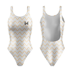 Maillot de bain une pièce professionnel personnalisé pour femme, écologique, imprimé floral, logo frontal, extensible, séchage rapide, avec bretelles en V - Product Image 3