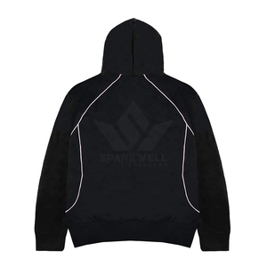 Sudadera Negra para Hombre con Cuello Alto y Cierre de Cremallera, Corte Regular, Poliéster Transpirable, Ecológica, con Logotipo Frontal, Estilo Casual para Otoño - Product Image 3