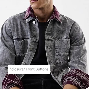 OEM Mens Denim Jean <b>Jacket</b> Casual Outwear Fall <b>Jacket</b> Denim Button up Coat Oversize Denim <b>Jacket</b> for Men acidwash fashion casual - Product Image 4
