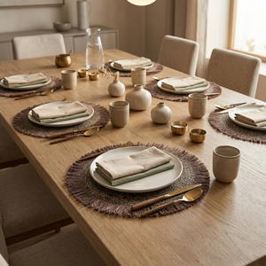 Modern <b>Round</b> Boho Chic Seagrass Jute Fringe <b>Table</b> <b>Mat</b> | Handmade Eco-Friendly Dining Placemat for Home Hotel Use Bulk Exporter - Product Image 5