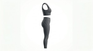 Conjunto de Yoga para Mujer de 2 Piezas, Tallas Grandes, Sin Mangas, Cintura Elástica, Transpirable, de Alta Calidad, Color Liso, para Fitness, MOQ Bajo: 20 Conjuntos - Product Image 3