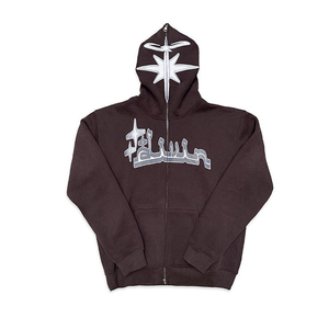 Sudadera con capucha corta y cremallera, personalizada con logotipo, 500 GSM, de algodón 100%, estilo vintage, lavado ácido, desgastada, tejida por Nesta Sports - Product Image 4