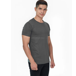 Wholesale Screen Printing Fitness Round Neck Slim <b>Fit</b> Bamboo Spandex <b>T</b>-<b>Shirt</b> Custom Screen Print Bamboo <b>T</b> <b>Shirt</b> for <b>Men</b> - Product Image 2