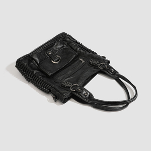 Sac fourre-tout vintage en cuir PU grande capacité personnalisé pour femme, sac à main multi-positions avec bandoulière pour le travail et les trajets quotidiens - Product Image 4