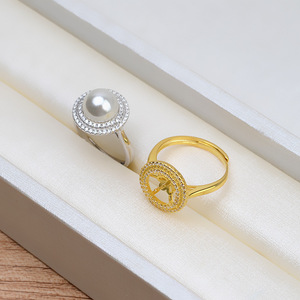 S925 Silver Ear Nail and Head Ring with Large <b>Pearl</b> Women's DIY Semi-Finished <b>Jewelry</b> <b>Set</b> 1390 - Product Image 4