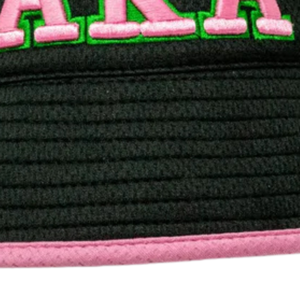 Chapeau Bob Brodé Noir, Rose et Vert avec Design en Maille Respirante et Ajustable, Chapeau de Soleil d'Extérieur Tendance pour Femme - Product Image 3