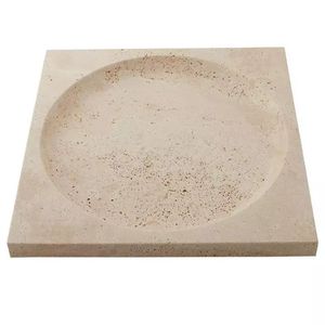 Plateau rectangulaire profond en marbre blanc, très demandé, plateau de rangement décoratif, plateau organisateur multi-usages, décoration moderne, qualité supérieure, naturel. - Product Image 3