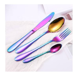 Ensemble de couverts traditionnels en acier inoxydable, finition multicolore, polissage miroir, couverts de table, utilisation à l'hôtel, articles de cuisine à domicile - Product Image 1