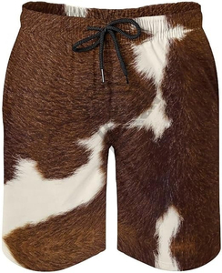 Custom <b>Men</b> Cow Print Swim <b>Trunks</b> Quick Dry Summer Beach Shorts Manufacturer High Quality Breathable Casual Board Shorts Power - Product Image 5
