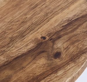 Planche à découper robuste en bois de manguier naturel, plateau rond pour fromage avec doubles poignées latérales en bois - Product Image 5