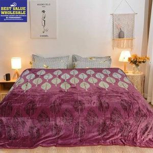 Luxury 1.1 KG Soft Warm Winter Raschel Blanket Polyester Flannel Double <b>Bed</b> Blanket - Product Image 1