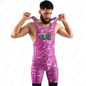 Maillot de lutte extensible pour hommes professionnels Body rayé sublimé personnalisé MMA Martial Semblable Japan Wrestling Singlets - Product Image 3