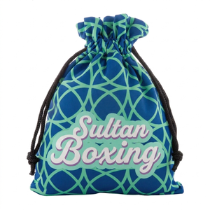 Bolsa de gimnasio con cordón Sultan Boxing, patrón geométrico rojo, poliéster ligero, mochila deportiva informal, unisex, multifuncional - Product Image 3