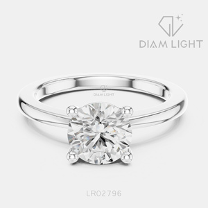 Bague solitaire en or blanc 14 carats, couleur F+, clarté VS+, bague de fiançailles minimaliste, diamant de laboratoire certifié IGI, taille ronde 1,50 carat - Product Image 1