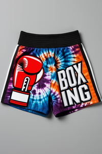 Shorts de boxe respirants en polyester, graphismes par sublimation personnalisés, logo brodé, vêtements d'entraînement, taille personnalisée - Product Image 3