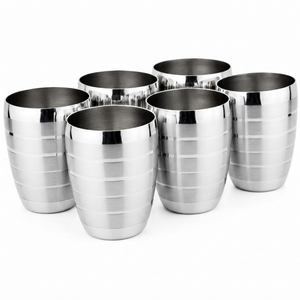 Premium Food Grade Stainless Steel Glass Shatterproof Metal Drinking <b>Cups</b> <b>Double</b> <b>Wall</b> Water Tumbler For Home And Kitchenware - Product Image 1
