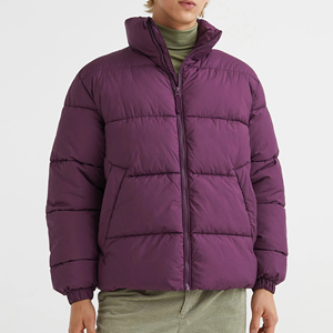 Chaqueta corta acolchada de moda para hombre, con cuello alto, de poliéster, informal, para invierno, con cierre de cremallera, chaquetas acolchadas regulares - Product Image 4